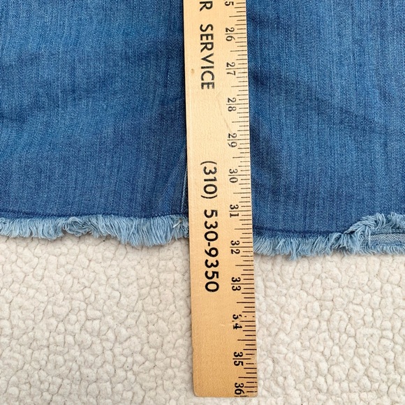 PacSun Frayed Button Front Blue Denim Sleeveless Dress - Picture 9 of 9